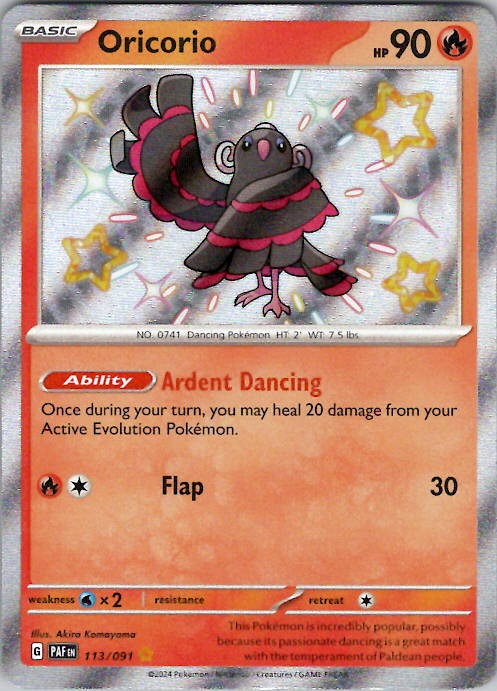 Oricorio SV: Paldean Fates 113/091 Holo NM