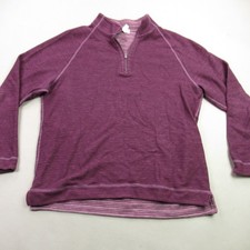 Tommy Bahama Sweater Mens XL 1/4 Zip Long Sleeve Golf Reversible Purple