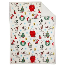 PEANUTS Sherpa Throw Blanket 50"x60” Snoopy Limited Edition NEW Christmas 