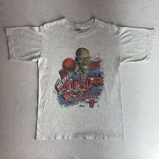 Vintage 1991 Salem Michael Jordan Chicago Bulls Single Stitch Grey Tee L