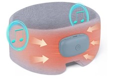 Heated Music Sleep Mask, 3 Heat Levels, Bluetooth 6.0, Soft, Migraine Relief