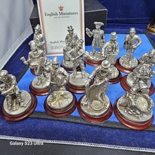 Full Set of 13 English Miniatures Pewter Fine Art Figurines  Vgc
