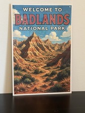 Badlands National Park Vintage Postcard Style Metal Sign Advertising