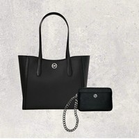 Michael Kors Mk Tasche Shopper GeldböRse Portemonnaie Jet Set Leida Schwarz Neu
