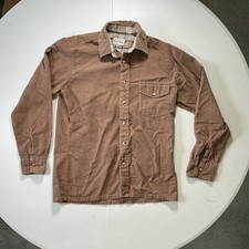 VTG USA Made Durable Workwear 70s Royal Knight Corduroy Shirt Mens M Brown