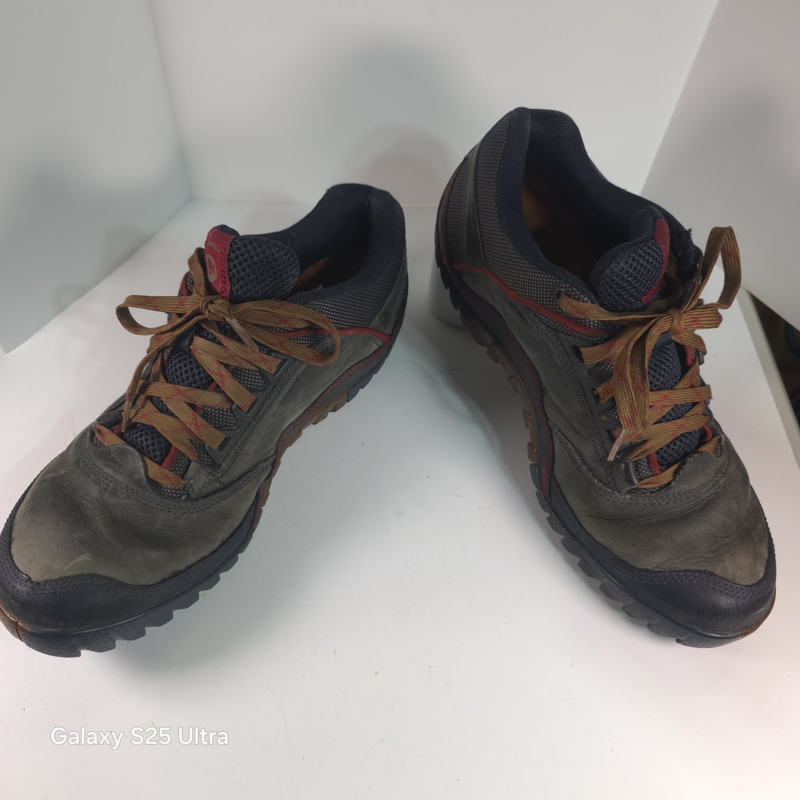 MERRELL J21237 scarpe outdoor casual nere pelle blu rosse da uomo taglia 10 5 escursionismo