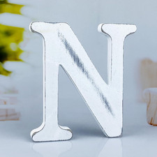 6 Inch Rustic White Wood Letters Unfinished Wood Letters for Wall Decorative Whi