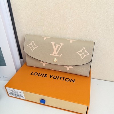 Louis Vuitton Sarah Wallet Bicolor Monogram Empreinte Tourterelle Creme