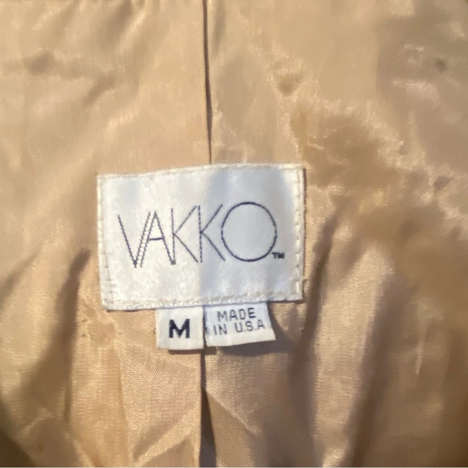 Vintage Vakko Tan Leather Jacket Elegant Tailored Design medium USA made 1980s - Image 2 of 4