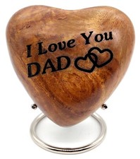 Wooden Heart Keepsake Urn Tribute to Your DAD Handcrafted Cremation Urn for Ash
