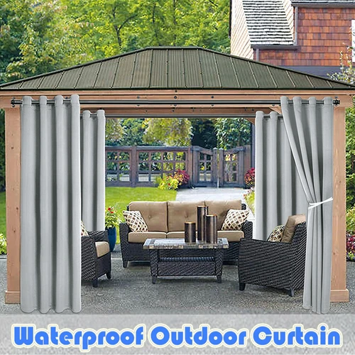 Outdoor Vorhänge für Terrasse - Wasserdicht Thermo Isoliert Sonnenschutz Vorhänge USA - Bild 2 von 40