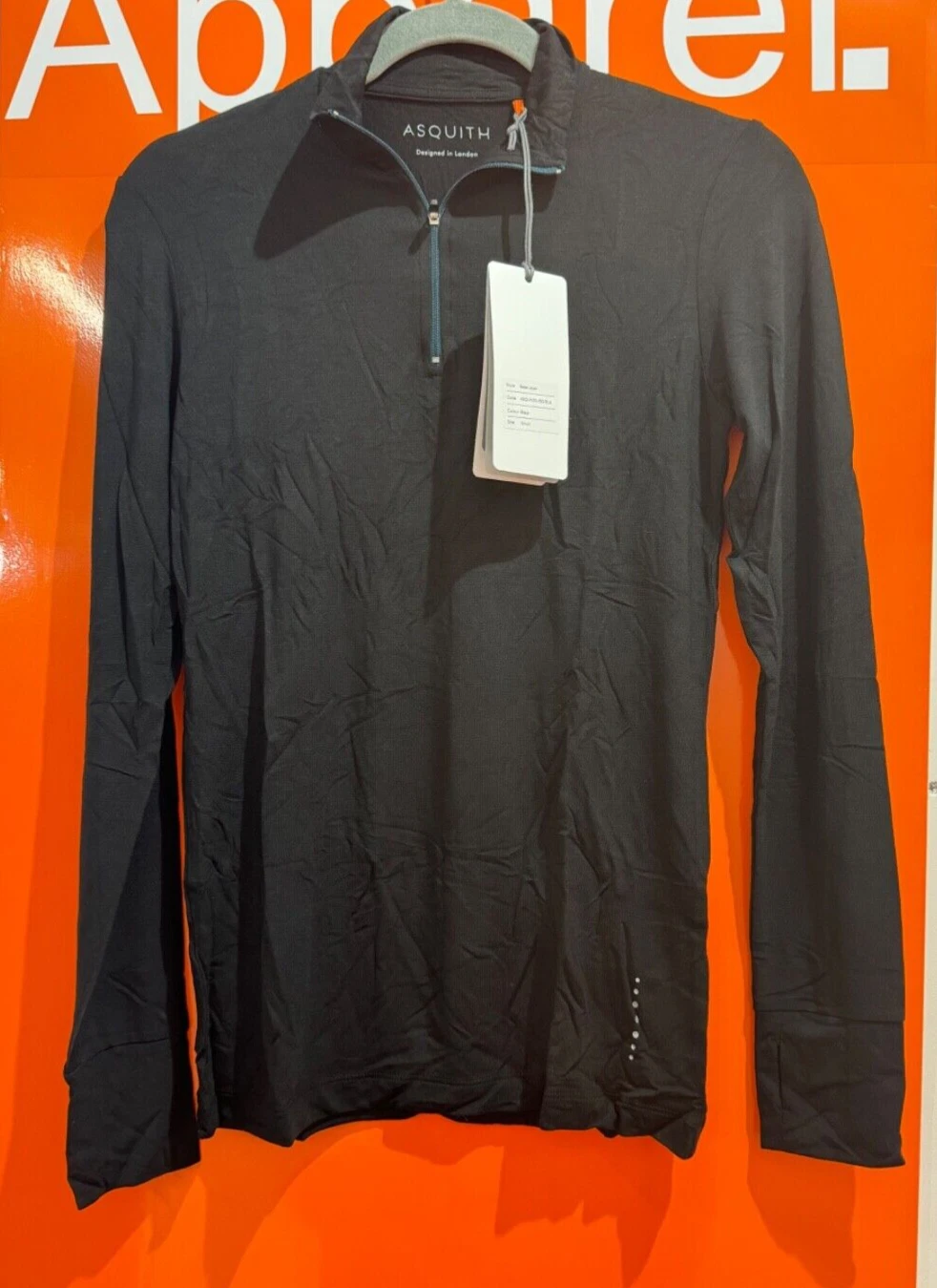 🔥Asquith 1/4 Zip Base Layer, Black, NEW, Size Small, RRP £65, B141