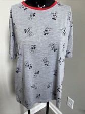 Disney Mickey Mouse Grey Ringer Tee- Kids Large