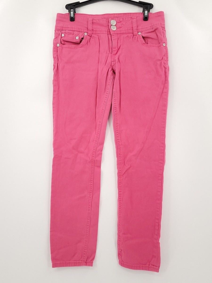 パンツ NUDE Women Straight Pants 110306102 Pink Rue 21 Pants Adult Womes Size 7/8 Hot Pink Skinny Cotton
