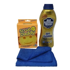 Scrub Daddy Scrubber Sponge Bar Keepers Friend Soft Cleanser 26 Microfiber Cloth