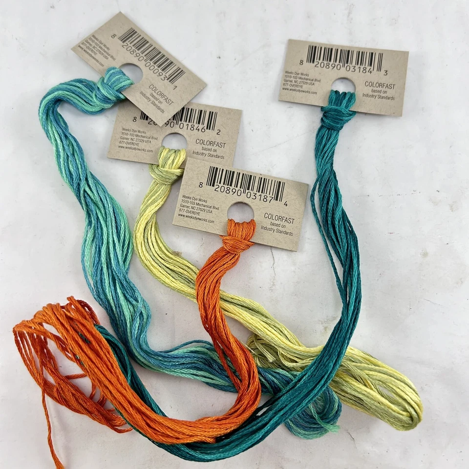 Lot of 4 Weeks Dye Works Hand Dyed Embroidery Floss Cross Stitch Needlepoint - Image 2 of 2