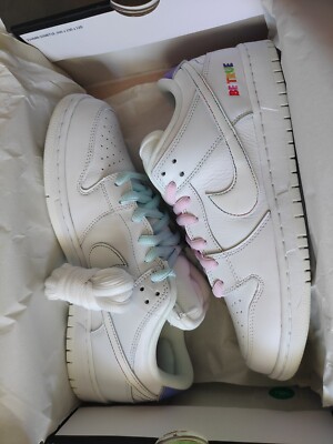 Nike SB Dunk Low Pro ''Be True'' Summit White Rainbow DR4876-100 Men's Size 10
