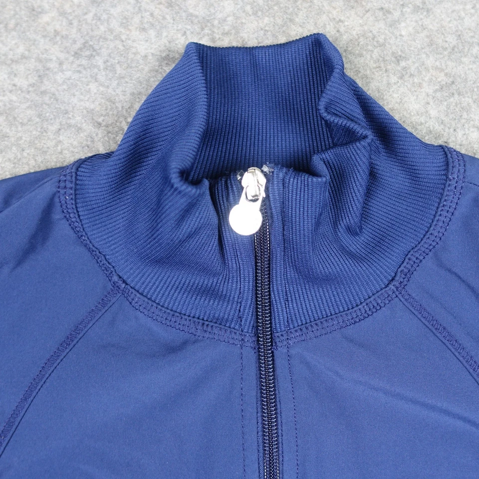 Chaqueta de Salud UCSF para Mujer Azul Mediana Enfermera Registrada Cremallera Completa Salud Hospitalaria Foto 3 de 4