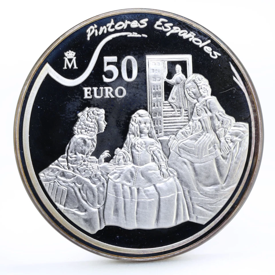 Moneda de plata España 50 euros serie Pintores españoles Velásquez y su arte 2008 Foto 2 de 4