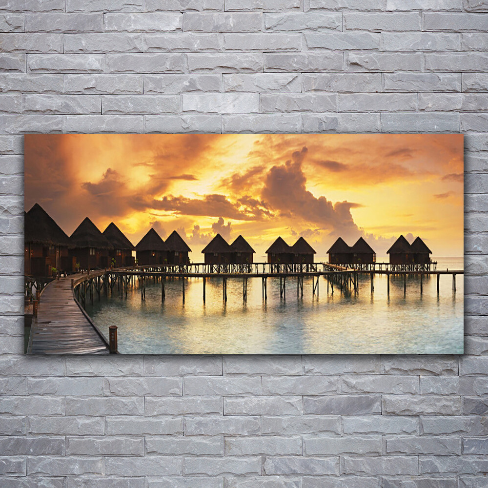 Image sur verre acrylique pour illuminer une piece sombre paysage mer du Sud 120x60