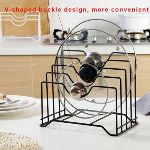Black Kitchen Pots/Pan Lid Racks