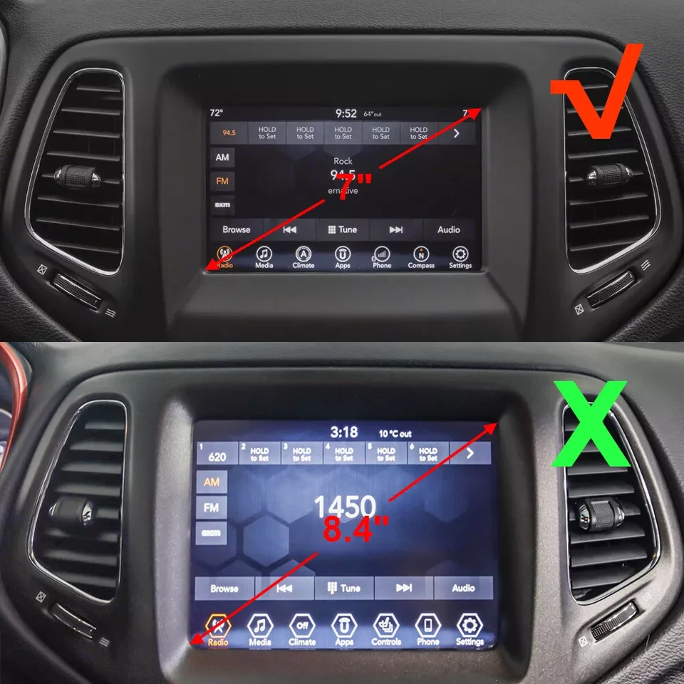 7" 11*16.7cm LCD Display Touch Screen Radio Navigation For Jeep Compass 2017-2020 - Image 2 of 4