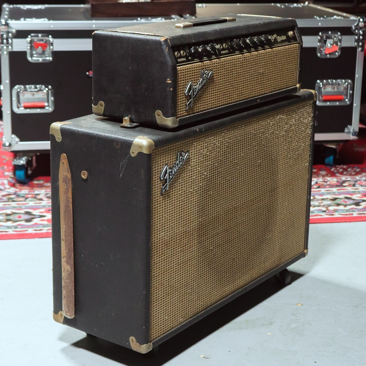 1965 Fender Bandmaster AB763 Piggyback Head and Cab Set *Fully