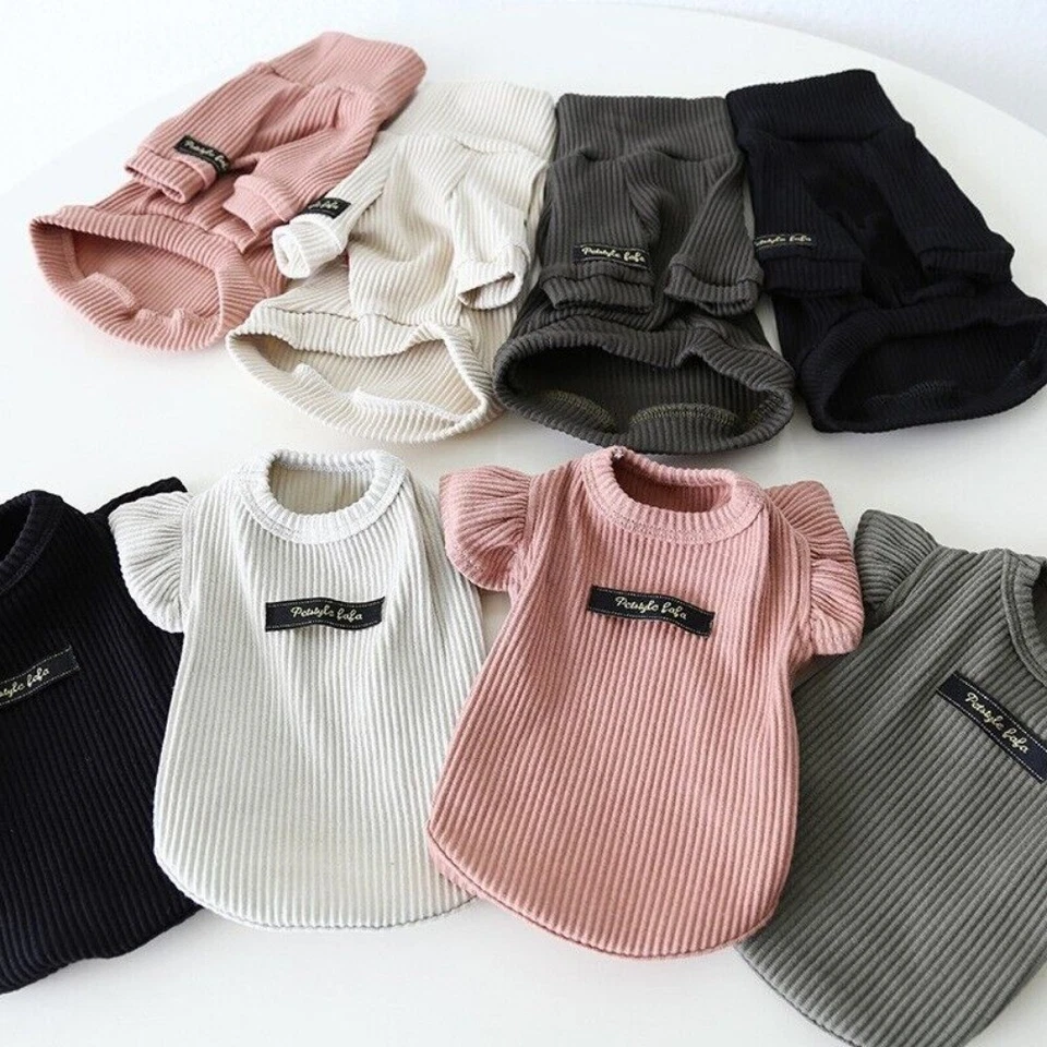 Pet Dog Puppy Cat Simple Base Shirt Small Dogs Clothes Poodle Doogie Apparel - Image 3 of 4