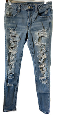 American Eagle Jeans Women 6 Reg distressed Super Stretch High-Rise Jegging