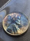 1954-S Lincoln Wheat Cent Multi Color Toning BU GEM MINT STATE Coin #6223-18