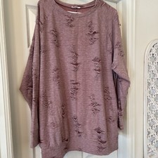 Easel Los Angeles Distressed Sweatshirt Rose Pink