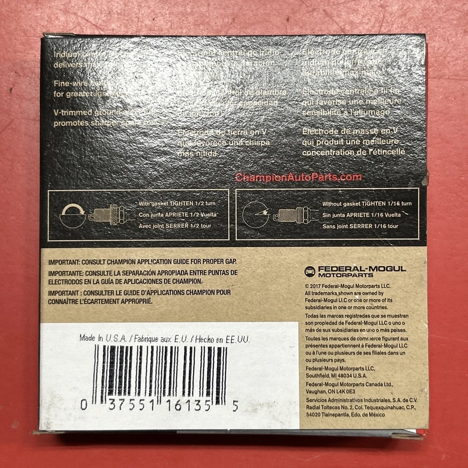 Champion (9055) REC12WMPB5 Iridio Bujía de Repuesto - Juego de 4 Foto 3 de 3