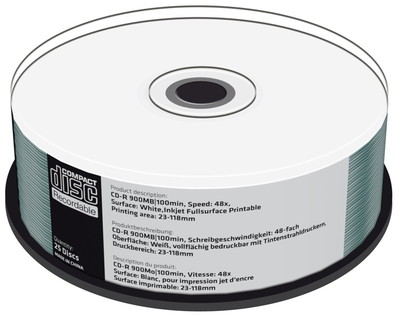 50 Mediarange Rohlinge CD-R full printable 100Min 900MB 48x Spindel