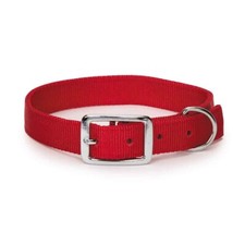Bright Red Dog Collars Double Thick Nylon Strong Metal Buckle Heavy Duty