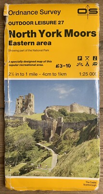OS Ordnance Survey Outdoor Leisure Map - NORTH YORK MOORS EASTERN AREA, 1986