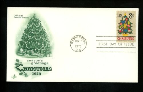 US FDC #1508 Artcraft / ICI 1973 Washington DC Christmas Needlepoint Tree  - Picture 1 of 5