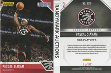 Pascal Siakam TORONTO RAPTORS PANINI INSTANT 2018-19 NBA PLAYOFFS #179 x/57 SP