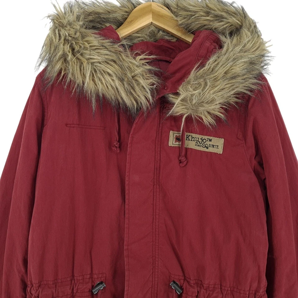 Khujo Manteau Long Veste Bourgogne Décontracté Pj7 Taille XL - Photo 2/4