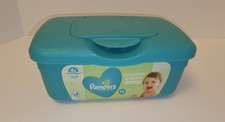 Vintage Pampers Baby Wipes Dispenser Empty Pop Up Plastic Container