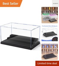 Elegant Acrylic Minifigure Display Case with 3 Movable Steps - 10x6.1 Inches