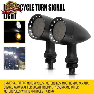 2X Motorcycle LED Turn Signal Light Amber/White For Harley Sportster XL 1200