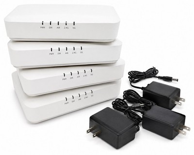 Lot of 4 Ruckus ZoneFlex R500 Dual Band Wireless Access Points 3 Adapters