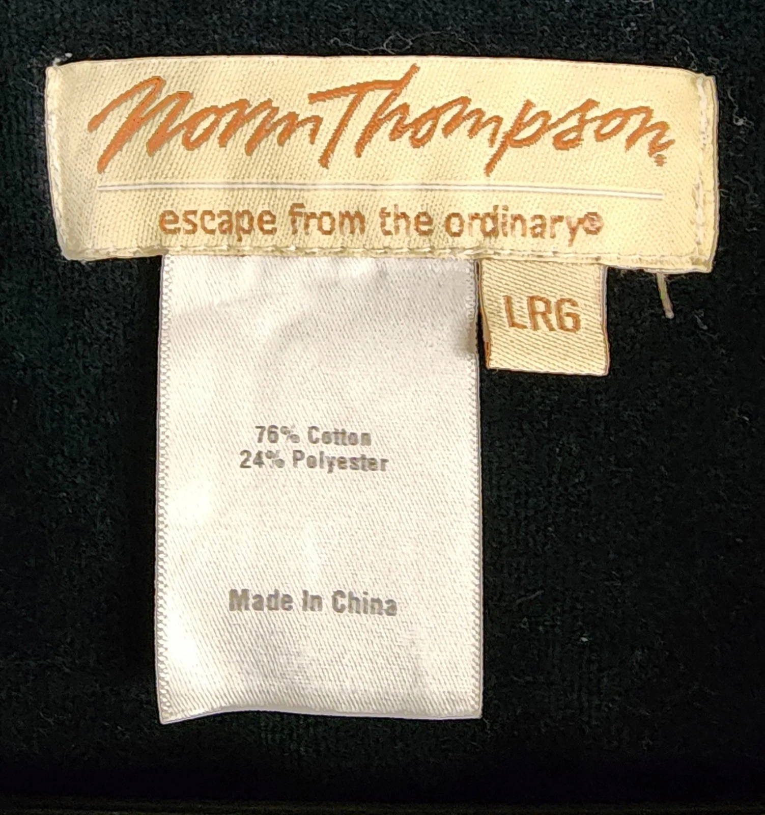 Norm Thompson Jacket Mens Large Black Velour Full Zip Long Sleeve Retro Vintage - product detail image 4