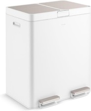 KITCHEN STEP TRASH CAN AND RECYCLING BIN KOHLER STAINLESS STEEL METAL WITH LID 