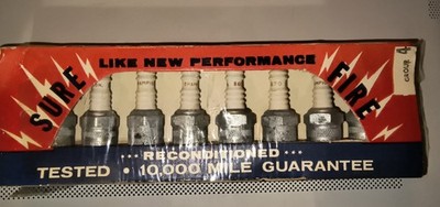 VINTAGE SET OF RECONDITIONED CHAMPION SPARK PLUGS FACTORY PACKAGED LATE 1960'S