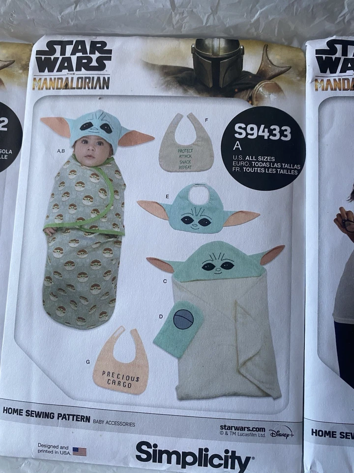 Simplicity Star Wars LOT of 3 Sewing Patterns Bags, Baby Accessories Plush Uncut - Image 3 of 4