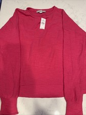 NWT ANN TAYLOR LOFT Cozy Hot Pink Sweater Size Medium Women