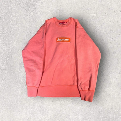 Supreme rose fluorescent boîte logo col rond homme taille Medium FW18