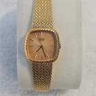 Seiko Women's Vintage Quartz Gold Tone Cushion Mesh Bracelet Gold Dial Watch