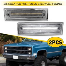 LED White Side Front Marker Light For 1981-1986 Chevrolet C/K 10 20 30 Pickup